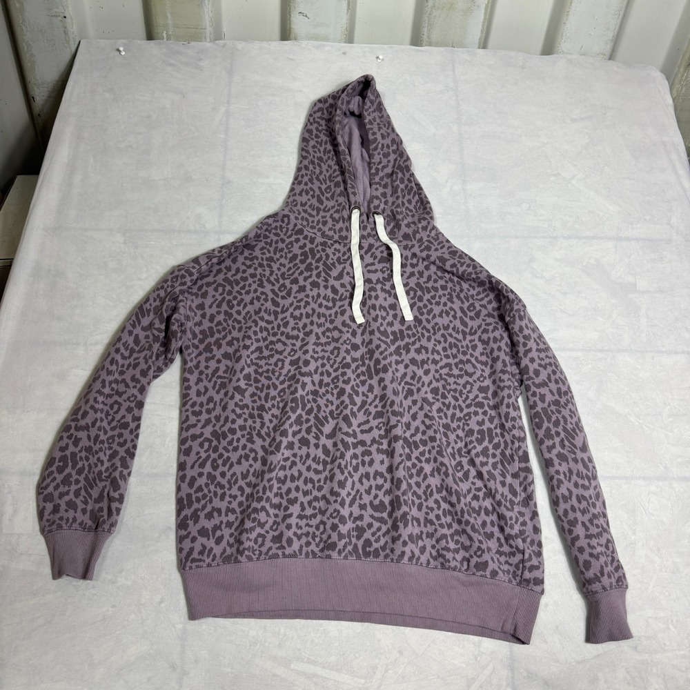 Buffalo‎ David Bitton Womens Hoodie Purple Leopard Print Long Sleeve Size S